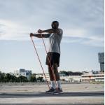 Banda elastica smart STRAFFR Strong, Lungime 2m, Rezistenta 15-25kg, Baterie reincarcabila USB-C, Conectare Bluetooth la aplicatia STRAFFR, Silicon, Rosu 7 - lerato.ro