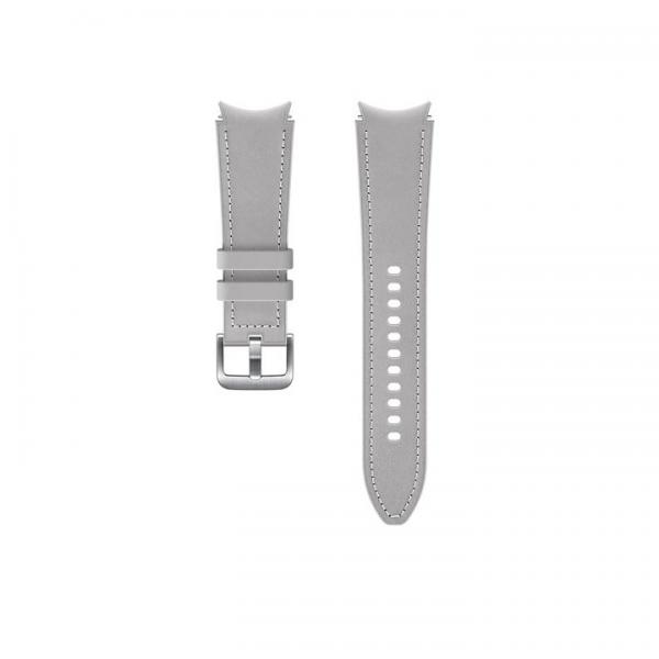 Curea piele Samsung Hybrid Leather pentru Galaxy Watch 4 Classic (46mm), 20mm, M/L, Silver