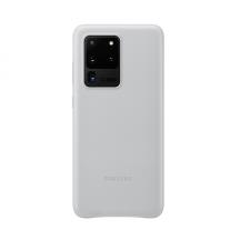 Husa Leather Cover pentru Samsung Galaxy S20 Ultra Light Gray