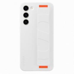 Husa Silicone Cover with Strap compatibila cu Samsung Galaxy S23 Plus White