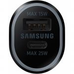 Incarcator auto Samsung, USB/USB Type-C, 40W, Fast Charge, Negru