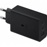 Incarcator retea Samsung Trio, USB si 2x USB-C, 65W, Quick Charge, Negru 2 - lerato.ro