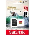 Card de memorie SanDisk Extreme MicroSDXC 64GB CLASS A2 U3 V30 160MB/s cu adaptor SD