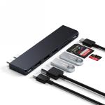 Adaptor Hub 6-in-1 Satechi Pro Hub Slim, 2x USB-C la 2x USB-A / 1x USB-C / 1x USB-C USB4 / 1x HDMI, 1x SD /microSD, 100W, 6K / 60Hz, 40Gbps, Midnight 3 - lerato.ro
