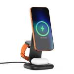 Statie de incarcare Wireless 3 in 1 Satechi Foldable Charging Stand Qi2, 25W, Compatibil MagSafe, USB-C, Negru 3 - lerato.ro