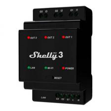 Intrerupatoare Smart WiFi, Releu WiFi Shelly Pro 3, Contor de Energie, Din Rail, 3 canale, 48A, Negru, lerato.ro