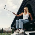 Selfie stick ShiftCam SnapStand Selfie, Compatibil MagSafe, Telecomanda Bluetooth, Unghi reglabil, 75cm, Stone 5 - lerato.ro