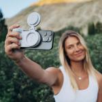 Kit ShiftCam SnapTravel Pro, 1x SnapGrip Pro, 1x Lumina SnapPocket, 1x Selfie Stick SnapStand, Compatibil MagSafe, USB-C, Stone 16 - lerato.ro