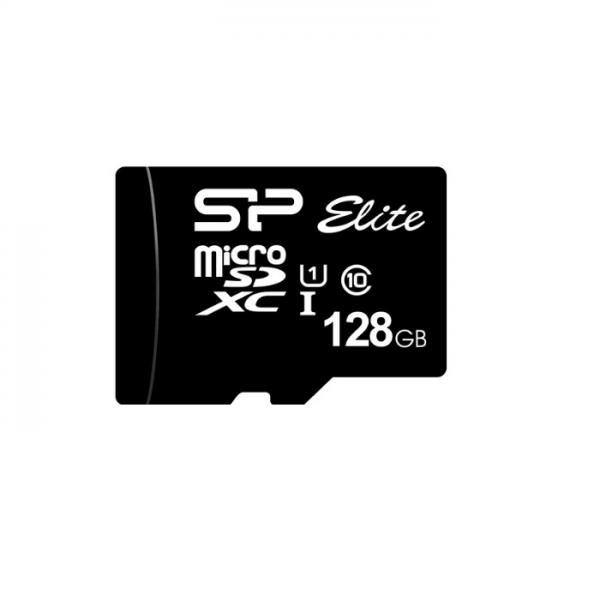 Card de memorie Silicon Power ELITE, MicroSDHX, 128GB, clasa 10, UHS-I, r/w max. 85/10 mb/s, voltaj: 2.7V - 3.6V, adaptor SD, 15 x 11 x 1 mm, 0.6g, negru