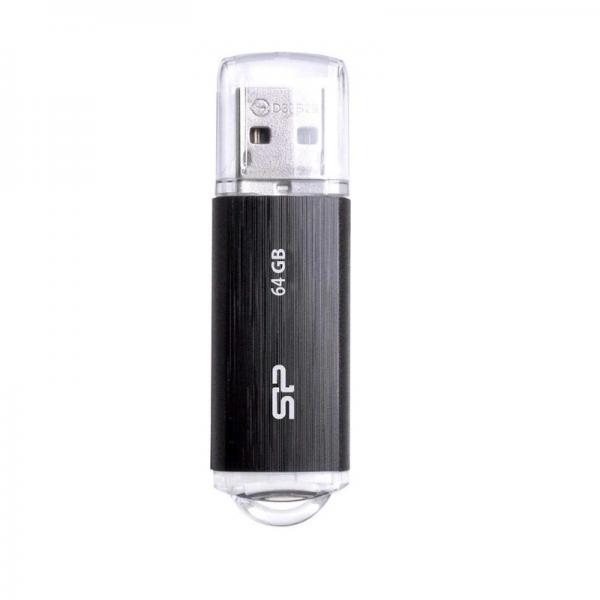 USB Flash Drive Silicon Power, Blaze B02, USB 3.2 Gen 1, 64GB, plastic, 60.6 x 18.0 x 8.1mm, 8g, negru