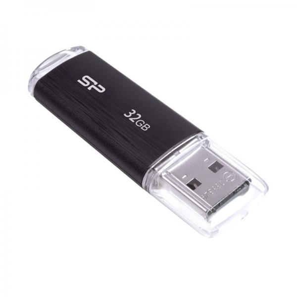 Memorie USB Flash Drive Silicon Power Ultima U02, 2.0, 32GB, plastic, 60.6 x 18.0 x 8.1 mm, 8g, negru 1 - lerato.ro