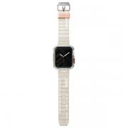 Curea Skinarma Shokku din silicon compatibila cu Apple Watch 45/44/42mm, Bej