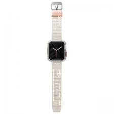 Curea Skinarma Shokku din silicon compatibila cu Apple Watch 45/44/42mm, Bej