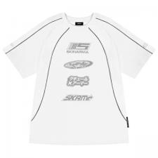 Tricouri, Tricou unisex Skinarma Delta, Marime M, Bumbac, Printed pattern, Alb, lerato.ro