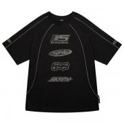 Tricou unisex Skinarma Delta, Marime M, Bumbac, Printed pattern, Negru