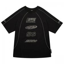 Tricouri, Tricou unisex Skinarma Delta, Marime XL, Bumbac, Printed pattern, Negru, lerato.ro