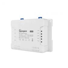 Intrerupatoare Smart WiFi, Intrerupator Smart Sonoff 4CH R3, Control vocal si prin aplicatie, WiFi, Alb, lerato.ro