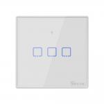 Intrerupator Smart Sonoff T2 EU TX, RF 433, 3 canale, Control vocal si prin aplicatie, Panou touch, LED, WiFi, Alb 2 - lerato.ro