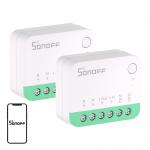 Set 2 comutatoare Smart Sonoff MINIR4M Extreme, Compatibile Matter, Control aplicatie / vocal, 10A, WiFi, Alb 3 - lerato.ro