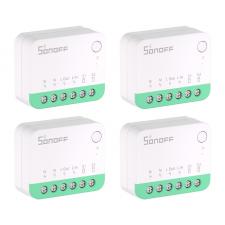 Set 4 comutatoare Smart Sonoff MINIR4M Extreme, Compatibile Matter, Control aplicatie / vocal, 10A, WiFi, Alb