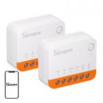 Set 2 comutatoare Smart Sonoff MINIR4 Extreme, 10A, Control aplicatie / vocal, WiFi, Alb 3 - lerato.ro