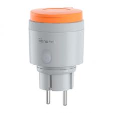 Priza Smart SONOFF S61STPF-PM-O cu monitorizarea energiei, 3860W, 16A, Compatibila Matter, WiFi, IP44, Gri / Portocaliu