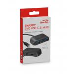 Adaptor HUB 4-in-1 Speedlink SNAPPY EVO, USB-C - 3x USB, 1x USB-C, Lungime cablu 20cm, Negru 4 - lerato.ro
