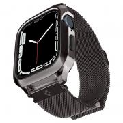Husa si curea Spigen Metal Fit Pro compatibila cu Apple Watch 7/8 45mm Graphite