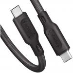 Cablu pentru incarcare si transfer de date Spigen Essential C11C1, 2x USB Type-C, Power Delivery 60W, Quick Charge 3.0, 1.5m, Gunmetal 2 - lerato.ro