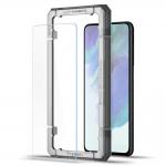 Set 2 folii sticla transparenta cu sistem de montare Case friendly Spigen ALM GLAS.tR compatibil cu Samsung Galaxy S21 FE 5G