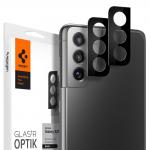 Folie sticla camera foto Spigen Optik Samsung Galaxy S21 Plus Black 2-Pack 3 - lerato.ro