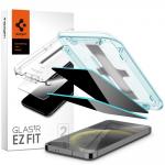 Set 2 folii sticla cu sistem de montare Case friendly Spigen GLAStR EZ FIT compatibil cu Samsung Galaxy S24 Plus Privacy 6 - lerato.ro