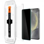 Set 2 folii sticla cu sistem de montare Case friendly Spigen GLAStR EZ FIT compatibil cu Samsung Galaxy S24 Plus Privacy 3 - lerato.ro