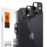 Folie sticla camera foto Spigen Optik iPhone 12 Black 2-Pack