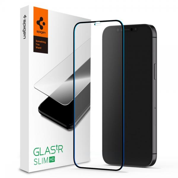 Folie sticla Case friendly Spigen Glass FC compatibila cu iPhone 12 Mini Black 1 - lerato.ro