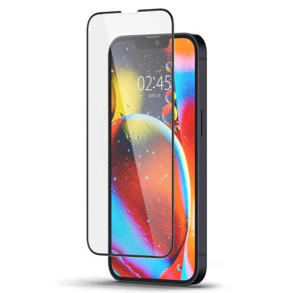 Folie sticla Case friendly Spigen Glass FC compatibila cu iPhone 13/13 Pro/14 Black 1 - lerato.ro