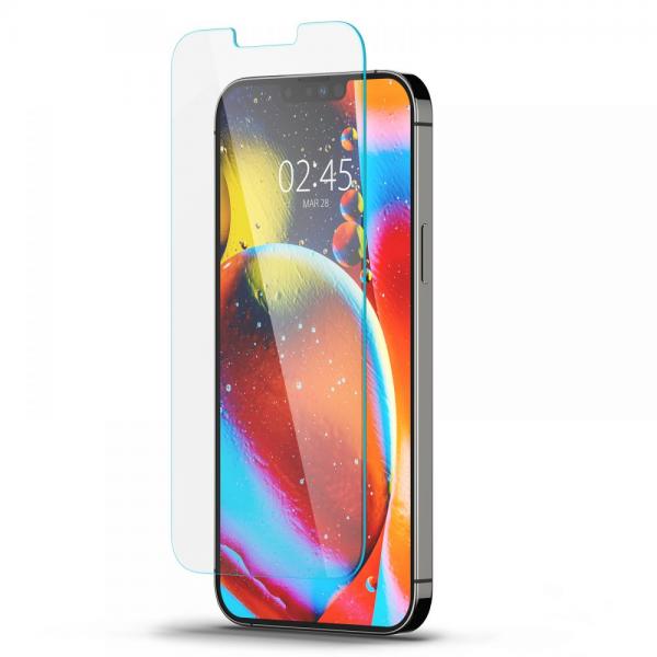 Folie sticla transparenta Case friendly Spigen GLAStR SLIM compatibila cu iPhone 13/13 Pro/14