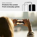 Folie sticla cu sistem de montare Case friendly Spigen ALM Glass FC compatibila cu iPhone 13 Mini Black 9 - lerato.ro