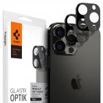 Set 2 folii sticla camera foto Spigen Optik compatibil cu iPhone 13 Pro/13 Pro Max Black