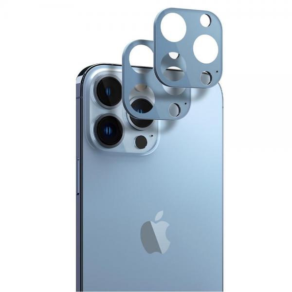 Set 2 folii sticla camera foto Spigen Optik compatibil cu iPhone 13 Pro/13 Pro Max Blue