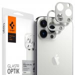 Set 2 folii sticla camera foto Spigen Optik compatibil cu iPhone 13 Pro/13 Pro Max Silver