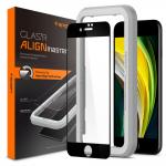 Folie sticla cu sistem de montare Case friendly Spigen ALM Glass FC iPhone 7/8/SE 2020/2022 Black 10 - lerato.ro