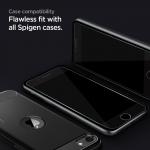 Folie sticla cu sistem de montare Case friendly Spigen ALM Glass FC iPhone 7/8/SE 2020/2022 Black 4 - lerato.ro