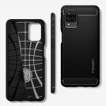 Carcasa Spigen Rugged Armor compatibila cu Samsung Galaxy A12 (2020/2021) Matte Black