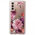 Carcasa Spigen Cecile compatibila cu Samsung Galaxy S21 Plus Rose Floral 2 - lerato.ro