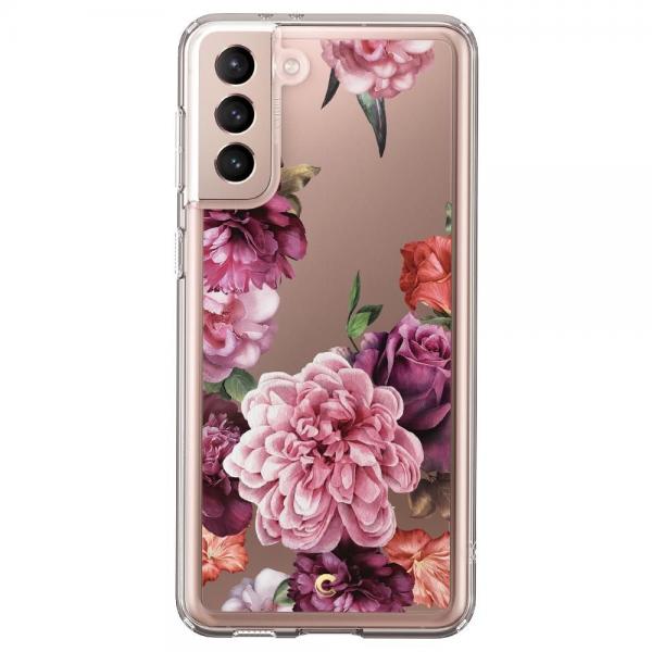 Carcasa Spigen Cecile compatibila cu Samsung Galaxy S21 Plus Rose Floral