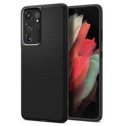 Carcasa Spigen Liquid Air compatibila cu Samsung Galaxy S21 Ultra Matte Black