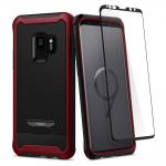 Carcasa Spigen Reventon Samsung Galaxy S9 Metallic Red cu folie de protectie 2 - lerato.ro