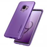 Carcasa Spigen Thin Fit 360 Samsung Galaxy S9 Lilac Purple cu folie de protectie