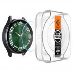 Set 2 folii sticla transparente cu sistem de montare Spigen GLAStR EZ FIT compatibil cu Samsung Galaxy Watch 6 Classic 47mm 4 - lerato.ro